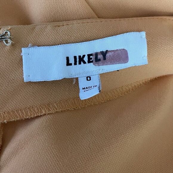 LIKELY Dress Womens 0 Orange One Shoulder Packard Sheath Stretch Crepe - Picture 7 of 9